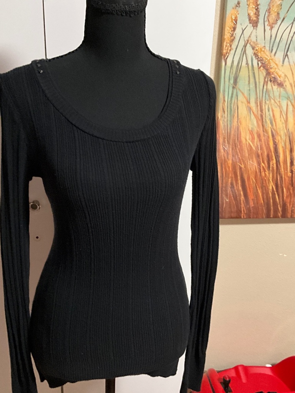 100% Cotton Women’s black sweater, Large